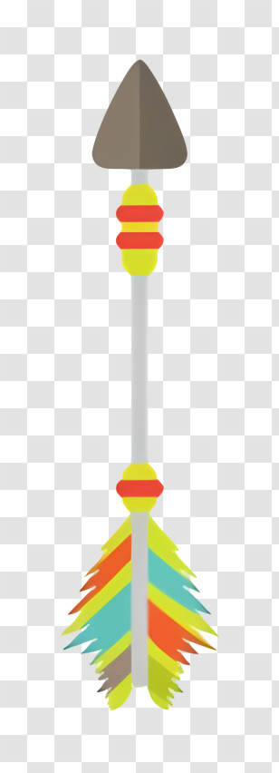 Arrow - Colorful Decorative Arrow With Feathers And Beads Transparent PNG