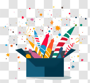 Fireworks - Box Of Colorful Fireworks Transparent PNG
