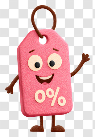 Pink Discount Price Tag - Happy Pink Percentage Price Tag Transparent PNG