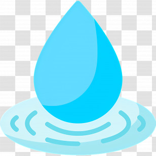 Water Drop - Refreshing Blue Water Droplet Icon Transparent PNG
