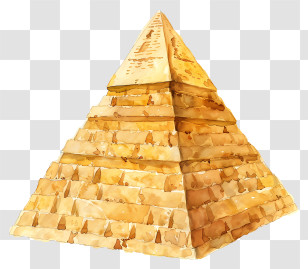 Egypt Pyramid - Abstract Illustration Of A Golden Pyramid Transparent PNG