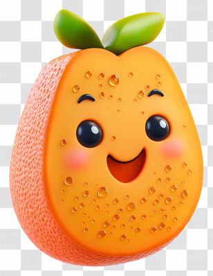 Cartoon Papaya - Smiling Orange Fruit Cartoon Transparent PNG