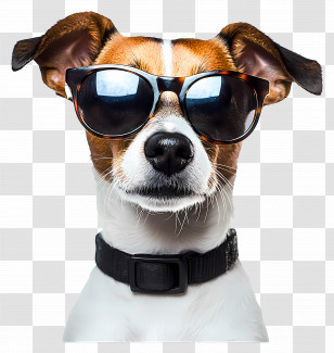 Sunglasses - Stylish Dog Wearing Sunglasses And Collar Transparent PNG