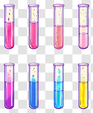 Test Tubes - Test Tubes With Colorful Liquids Transparent PNG