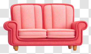 Couch - Comfortable Pink Sofa Transparent PNG