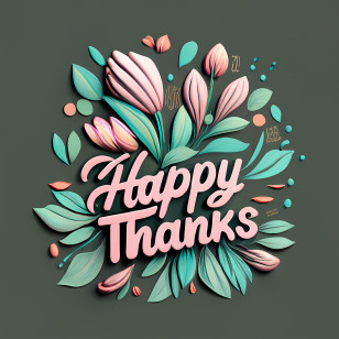 Happy Thanksgiving - Happy Thanks Floral Design For Gratitude Transparent PNG