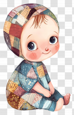 Patchwork Baby - Patchwork Cartoon Baby Transparent PNG