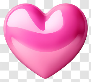 Heart - Pink Glossy Heart Transparent PNG