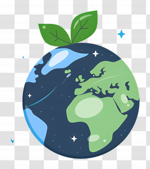 Environmental Protection - Planet Earth Illustration With Greenery Transparent PNG