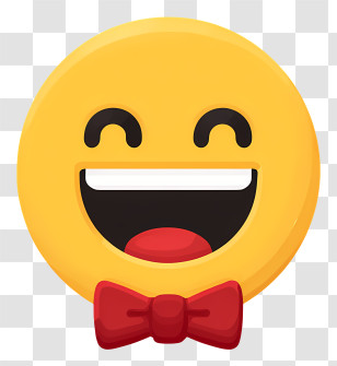 Happy Face Emoji - Smiling Emoji With Bowtie Transparent PNG