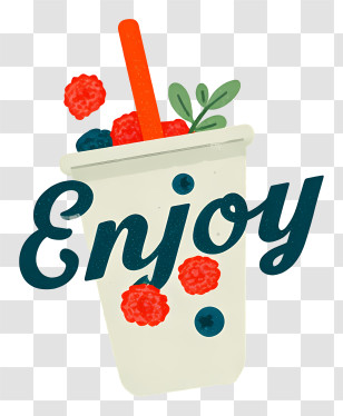 Enjoy Smoothie Logo - Enjoy Berry Smoothie Cup Transparent PNG