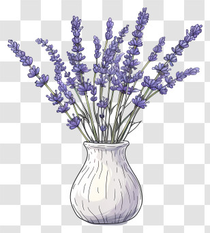 Lavender In Vase - Lavender Flowers In A Vase Transparent PNG