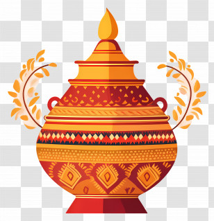 Indian Kalash Pot - Traditional Pot With Handles Illustration Transparent PNG