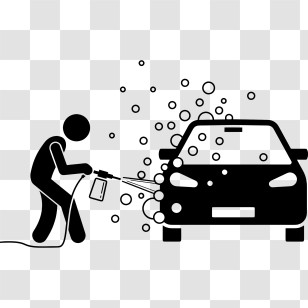 Car Wash - Silhouette Of Car Washing Transparent PNG
