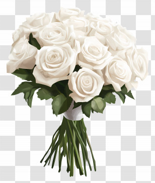 Wedding Bouquet - Beautiful Bouquet Of White Roses Transparent PNG