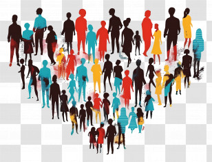World Population Day - Diverse Group Of Colorful Silhouettes Transparent PNG