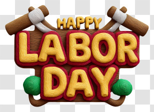 Happy Labor Day Text - Happy Labor Day Sign Illustration Transparent PNG