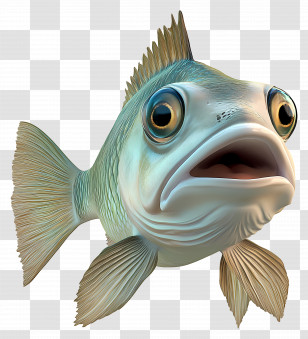 Animated Fish - 3D Cartoon Fish With Expressive Features Transparent PNG
