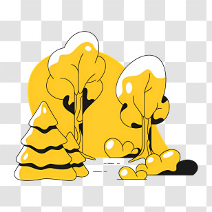 Background - Cartoon Yellow Trees Transparent PNG