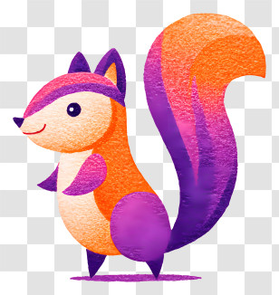 Purple Cartoon Animal - Cute Purple Squirrel Cartoon Transparent PNG
