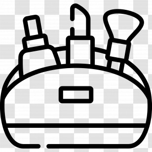 Makeup - Makeup Bag With Cosmetics Transparent PNG