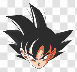 Goku Head - Anime Character Face With Spiky Hair Transparent PNG