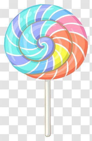 Colorful Lollipop - Dripping Rainbow Spiral Lollipop Transparent PNG