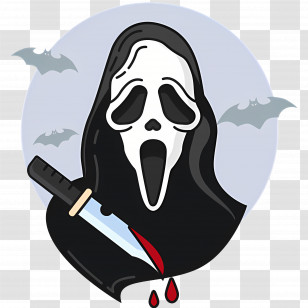 Ghostface - Scary Ghost Face With Knife Transparent PNG