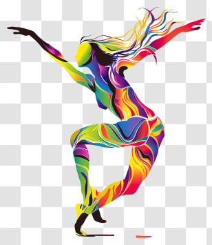 International Dance Day - Colorful Abstract Dancer Performing Gracefully Transparent PNG