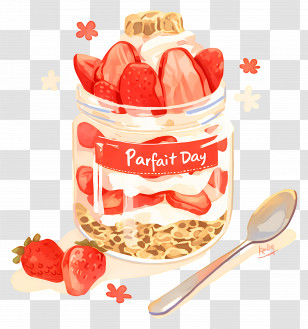 National Parfait Day - Strawberry Parfait In Jar Transparent PNG