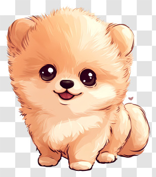 Fluffy Puppy - Cute Fluffy Dog With Big Eyes Transparent PNG