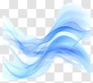 Gradient Background - Abstract Blue Flowing Wave Pattern Transparent PNG