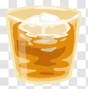 Wine - Whiskey Glass With Ice Cubes Illustration Transparent PNG