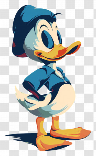 Donald Duck - Cartoon Duck In Blue Outfit Transparent PNG