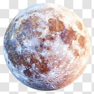 Full Moon - Colorful Lunar Surface Illustration Transparent PNG