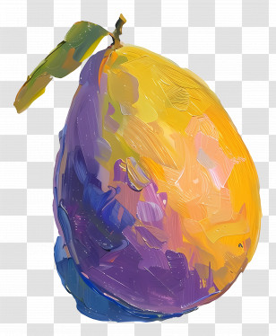 Oil Painting - Colorful Painted Pear Transparent PNG