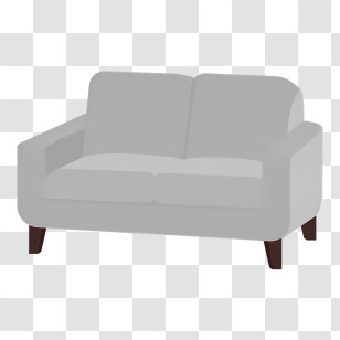 Cartoon - Gray Sofa For Modern Living Room Transparent PNG