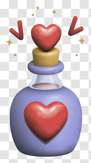 Cartoon - Magical Love Potion With Heart Transparent PNG