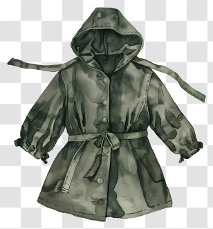 Coat - Green Hooded Coat Illustration Transparent PNG
