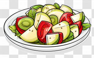 Waldorf Salad - Illustrated Fresh Fruit And Vegetable Salad Transparent PNG
