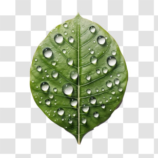 Leaf
 - Green Leaf With Reflective Water Droplets Transparent PNG