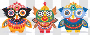 Lord - Colorful Decorative Owls Transparent PNG