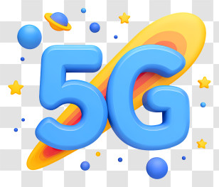 5g - Blue 5G Fun Icon Transparent PNG
