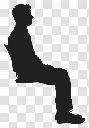 Sitting Man Silhouette - Silhouette Of A Person Sitting On A Chair Transparent PNG
