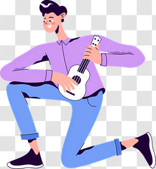 Icon - Man Playing Ukulele Transparent PNG