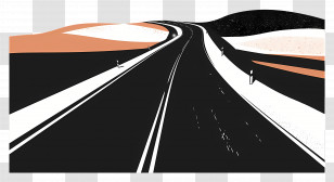 Highway Landscape - Long Road Transparent PNG