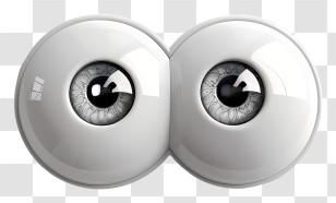 Googly Eyes - Cartoon Eyeballs With Gray Iris Transparent PNG