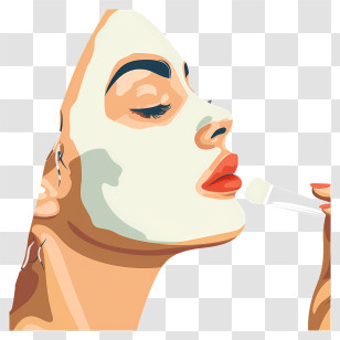 Woman Applying Mask - Woman Applying Face Mask Transparent PNG