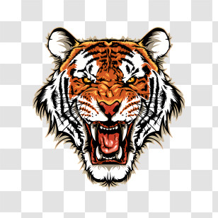 Tiger Logo - Roaring Tiger Logo Illustration Transparent PNG