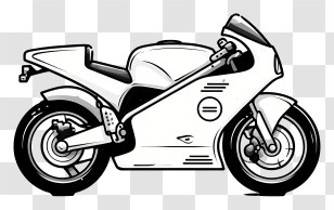 Racing Motorcycle Outline - Motorcycle Illustration Transparent PNG